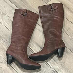 Size 8 B.O.C. Boc Leather Expresso Heel Knee High Boots Cassie M/W #46706